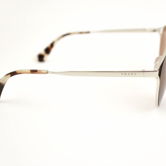 PRADA: Silver, Metal & Logo Sunglasses (po) - Picture 5 of 8